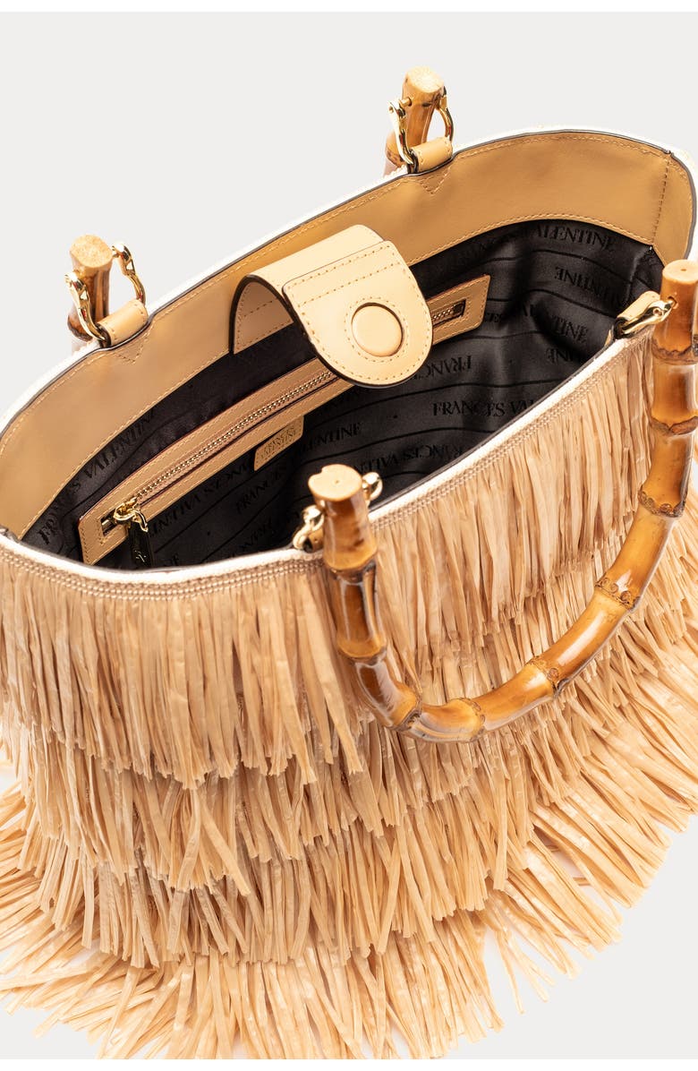 Frances Valentine Hula Tiered Raffia Fringe Tote, Alternate, color, Natural