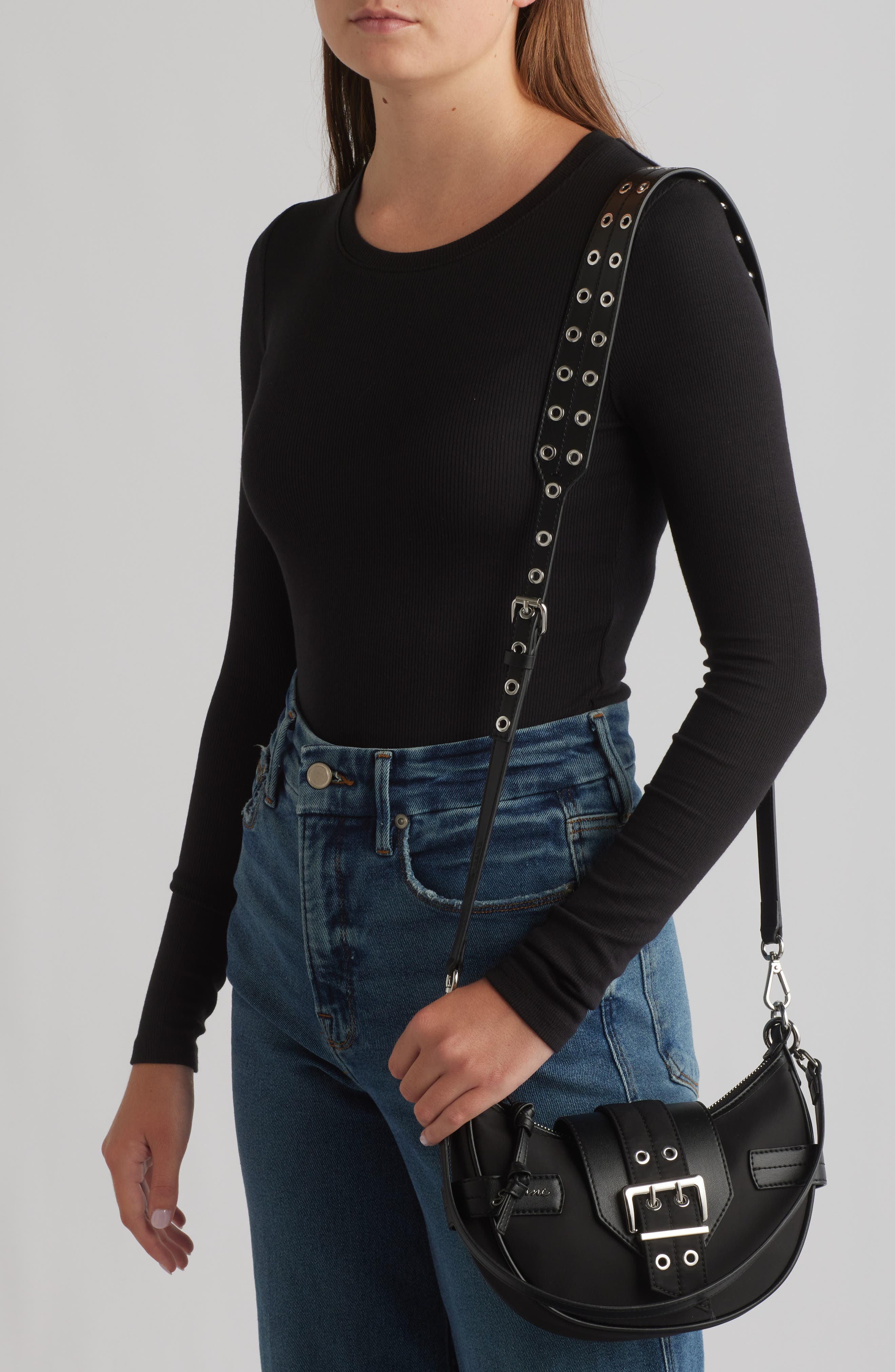 Ganni Bucky Small Nylon Crossbody Bag, Alternate, color, 