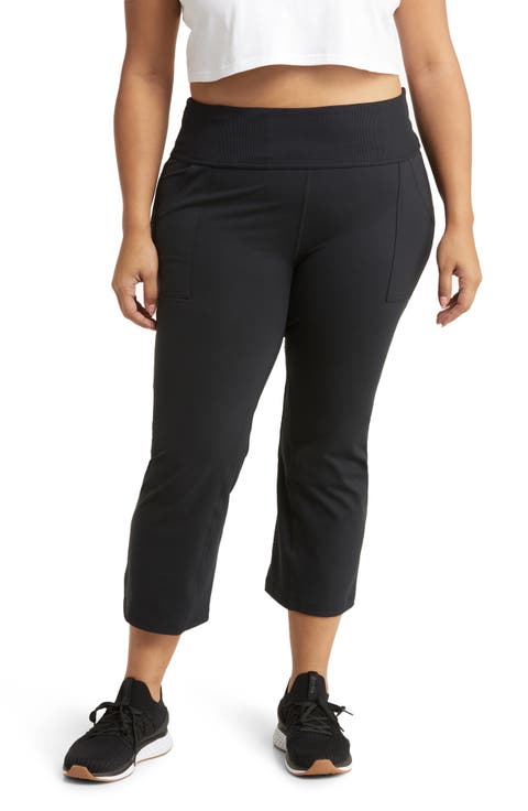 High Waist Kick Flare Crop Leggings