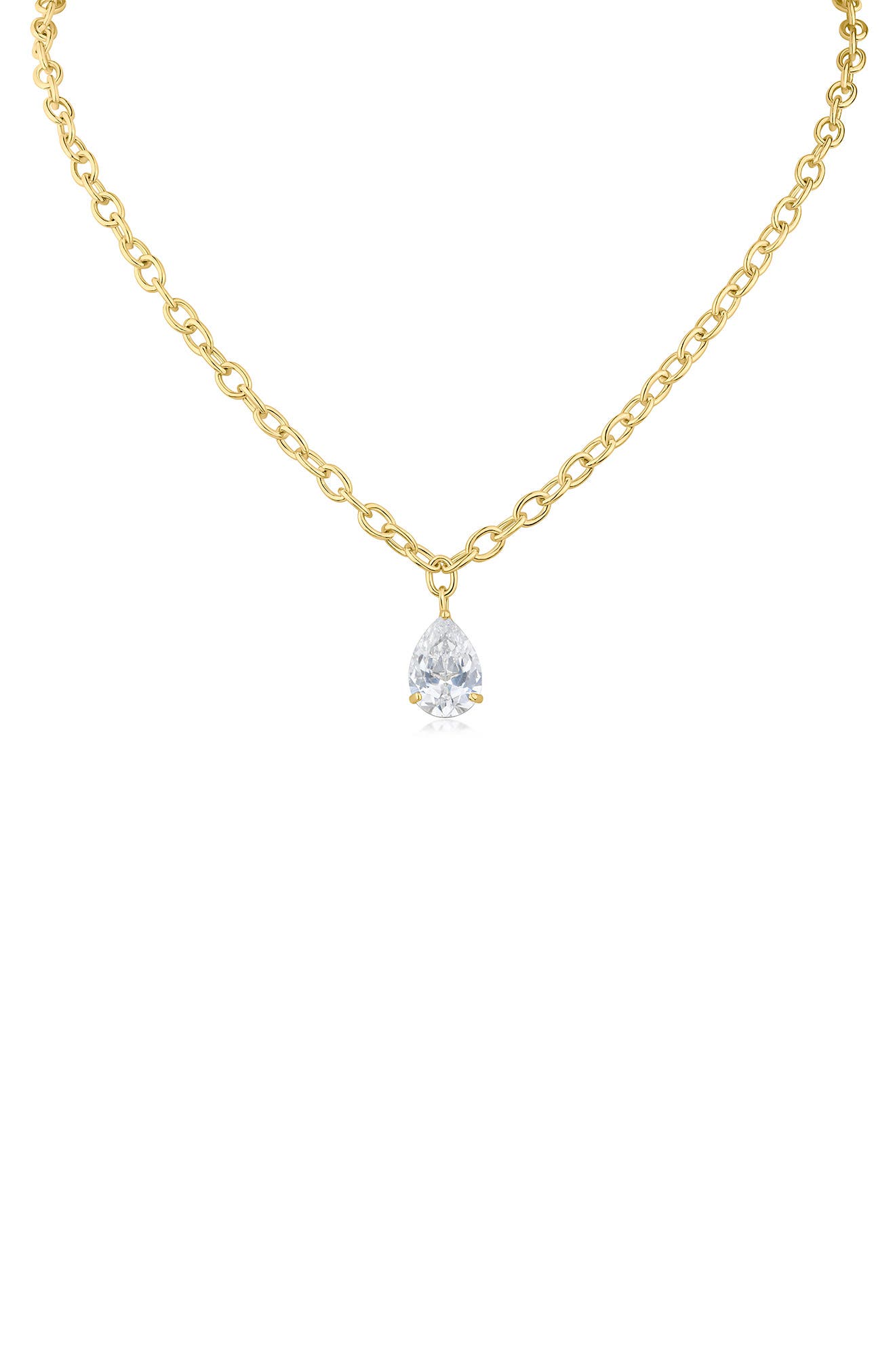 Pear Cut Cubic Zirconia Pendant Necklace