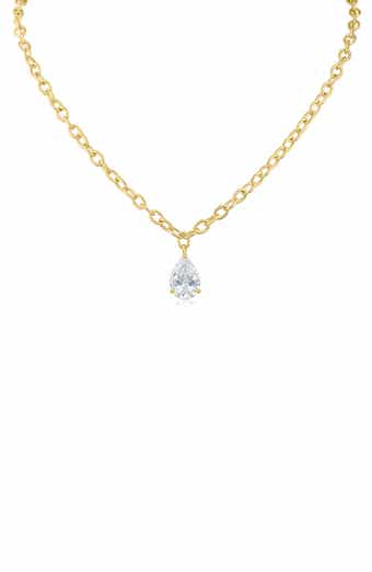 Pear Cut Cubic Zirconia Pendant Necklace