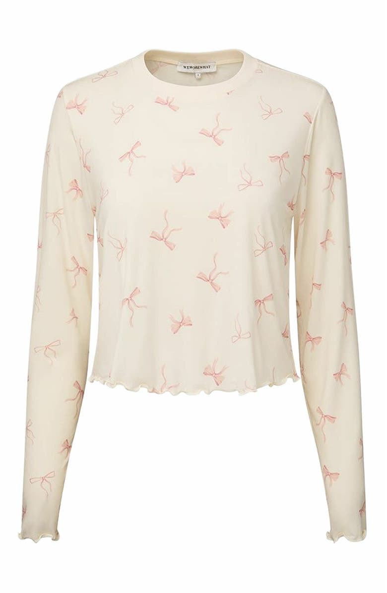 WeWoreWhat Boxy Crewneck Top, Main, color, Ivory/Pink
