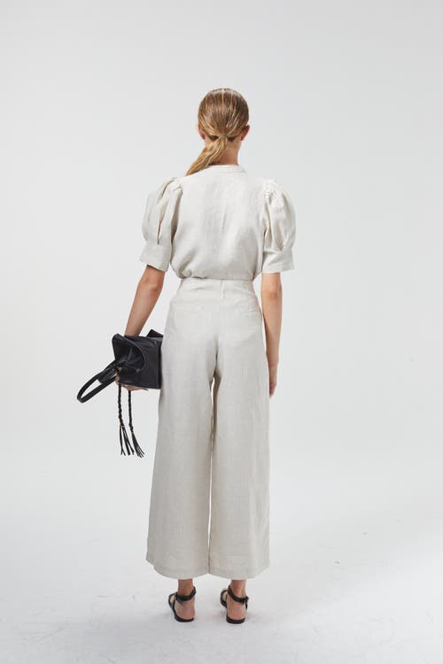 Lanhtropy Culotte Linen Pant In Natural