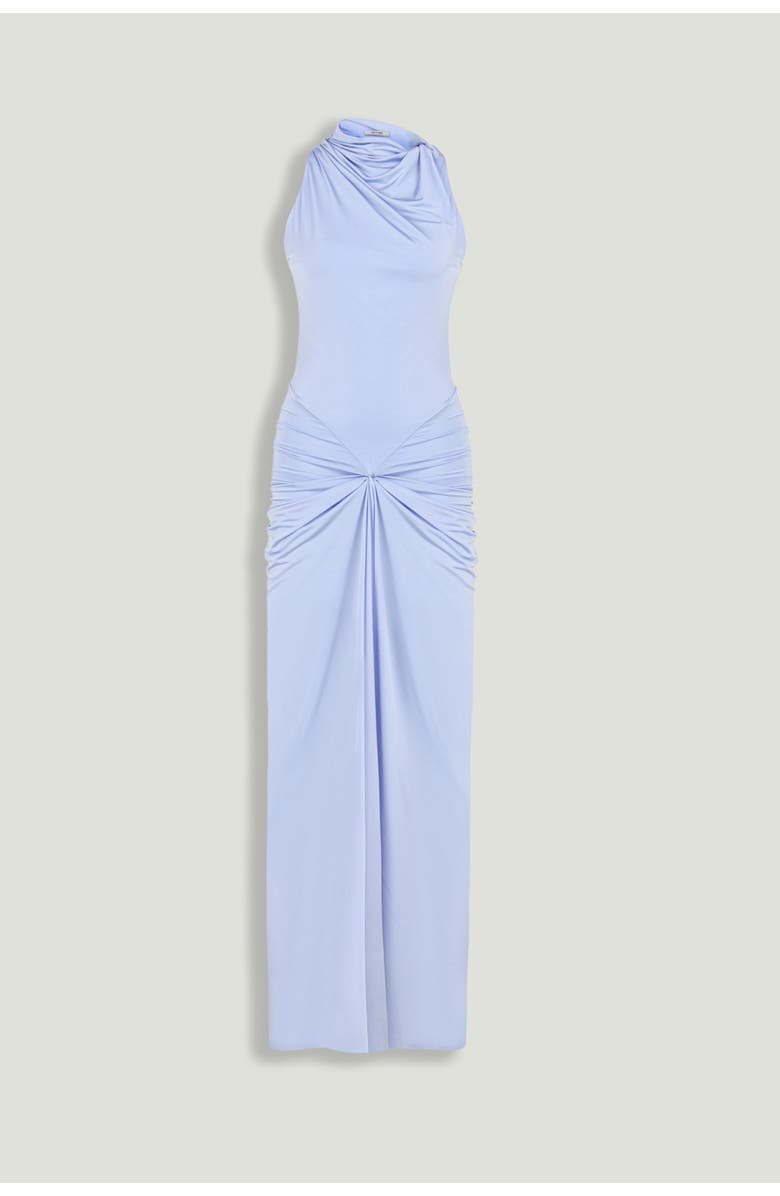 Nocturne Draped Halter Neck Ruched Maxi Dress, Alternate, color, Blue