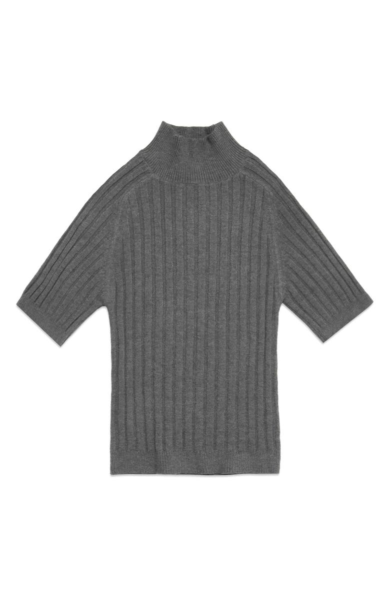 DELUC Oliver Rib Turtleneck Sweater, Alternate, color, Grey Melange