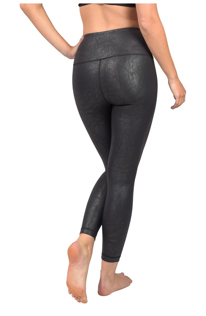 90 DEGREE BY REFLEX Faux Cracked Leather High Rise Ankle Leggings, Alternate, color,