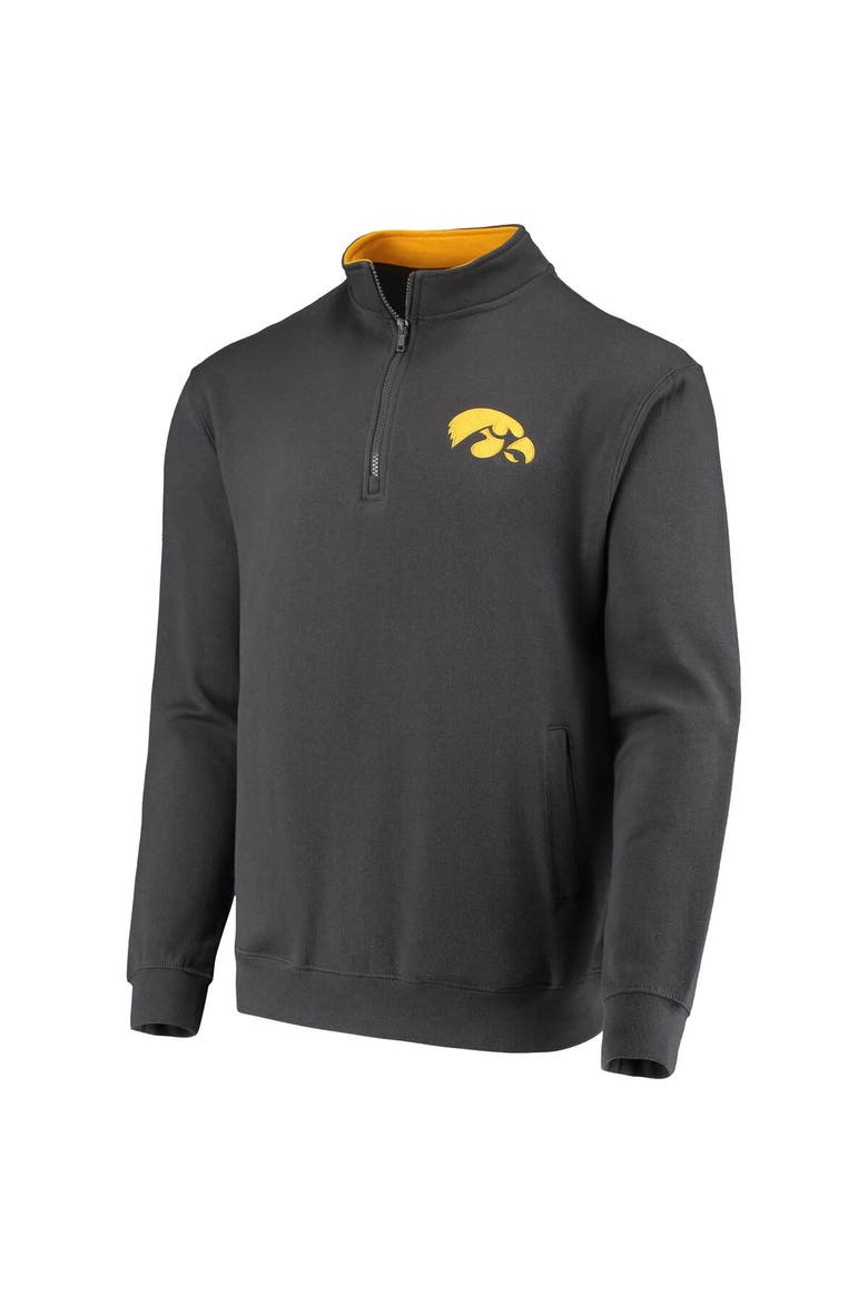 Men's Colosseum Charcoal Iowa Hawkeyes Tortugas Logo Quarter-Zip Jacket, Alternate, color, Charcoal