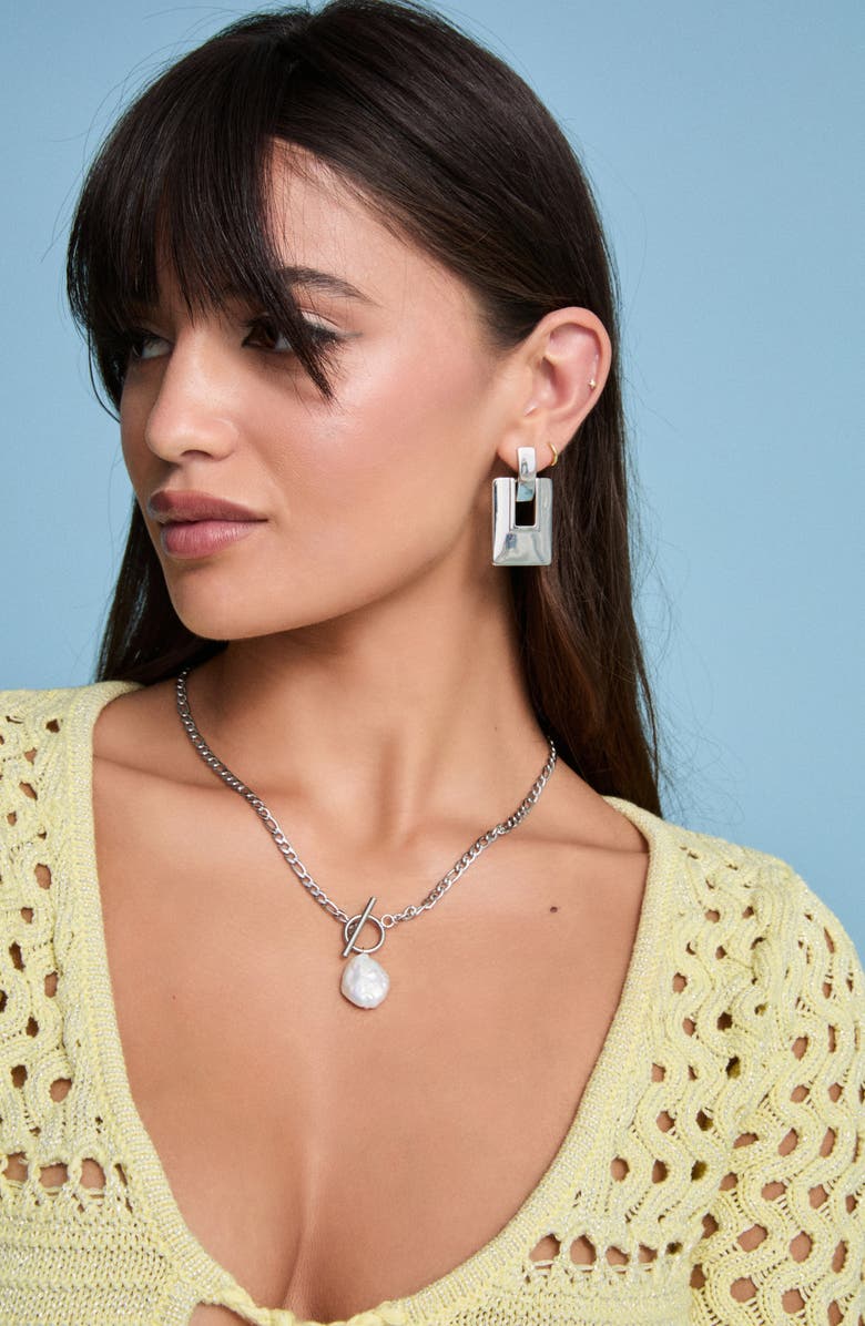 Petit Moments Jade Freshwater Pearl Toggle Necklace, Alternate, color, 