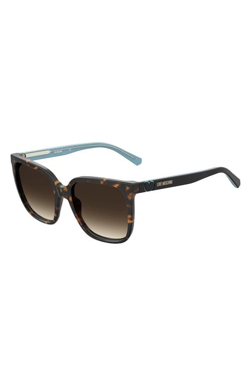 Love Moschino 56mm Gradient Rectangular Sunglasses In Brown