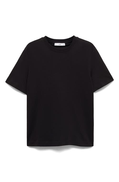 Mango Cotton T-shirt In Black