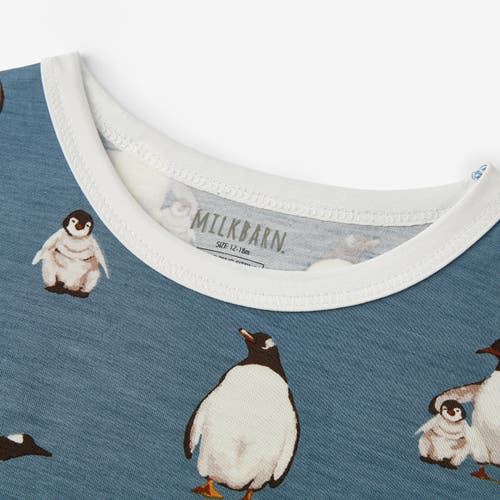 Milkbarn Luxe Stretch Long Sleeve Two Piece Pajama Set In Blue