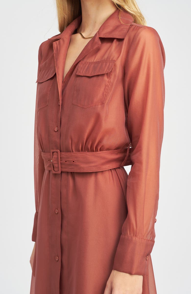 En Saison Claudette Long Sleeve Organza Shirtdress, Alternate, color, 