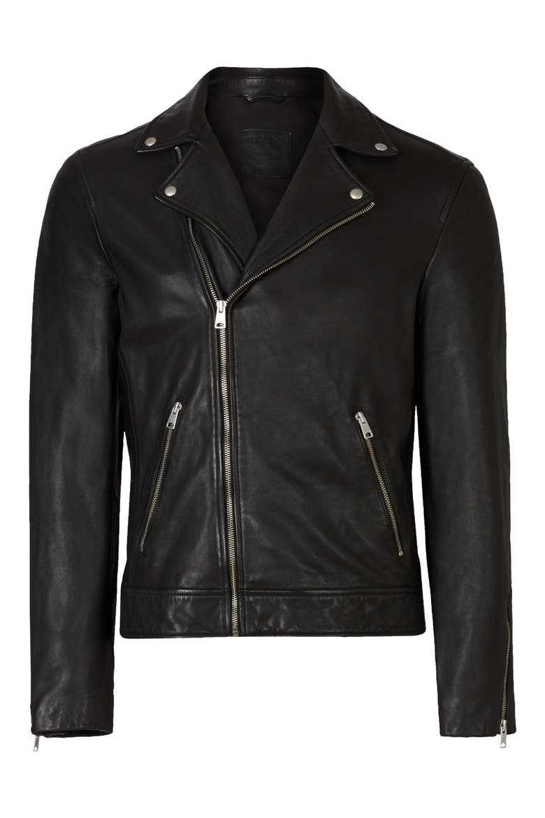 Tyson Leather Biker Jacket, Alternate, color, BLACK