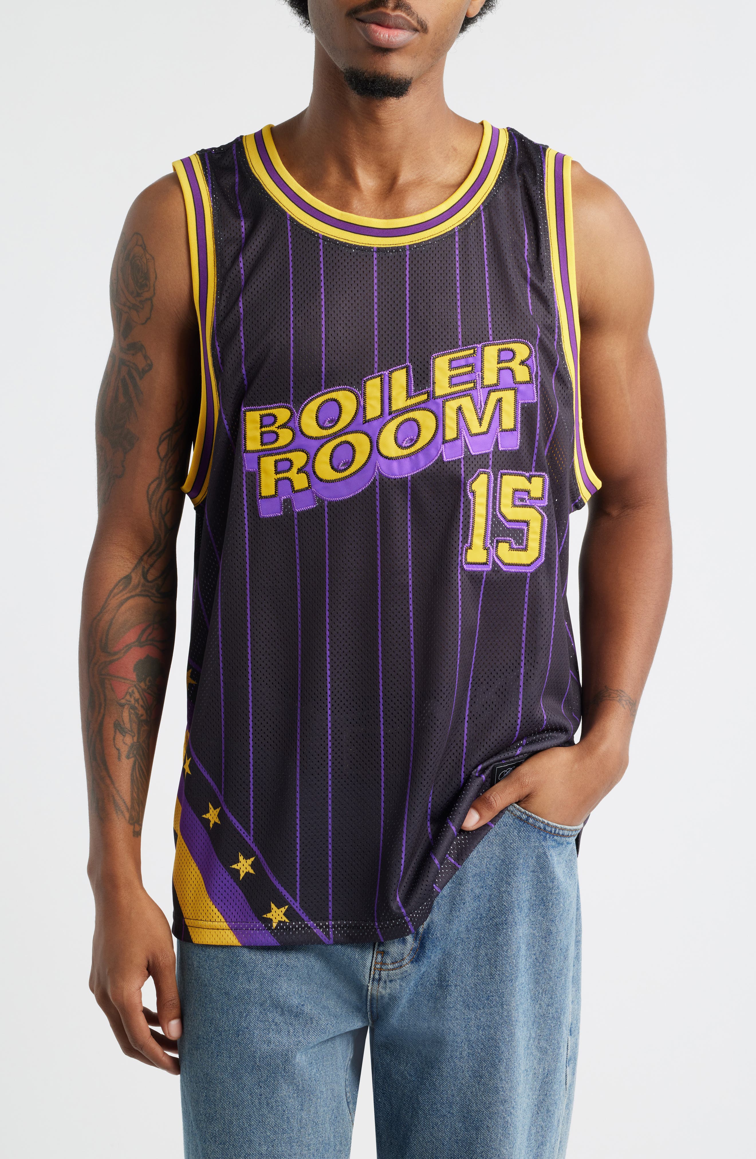 BOILER ROOM Graphic Mesh Basketball Jersey