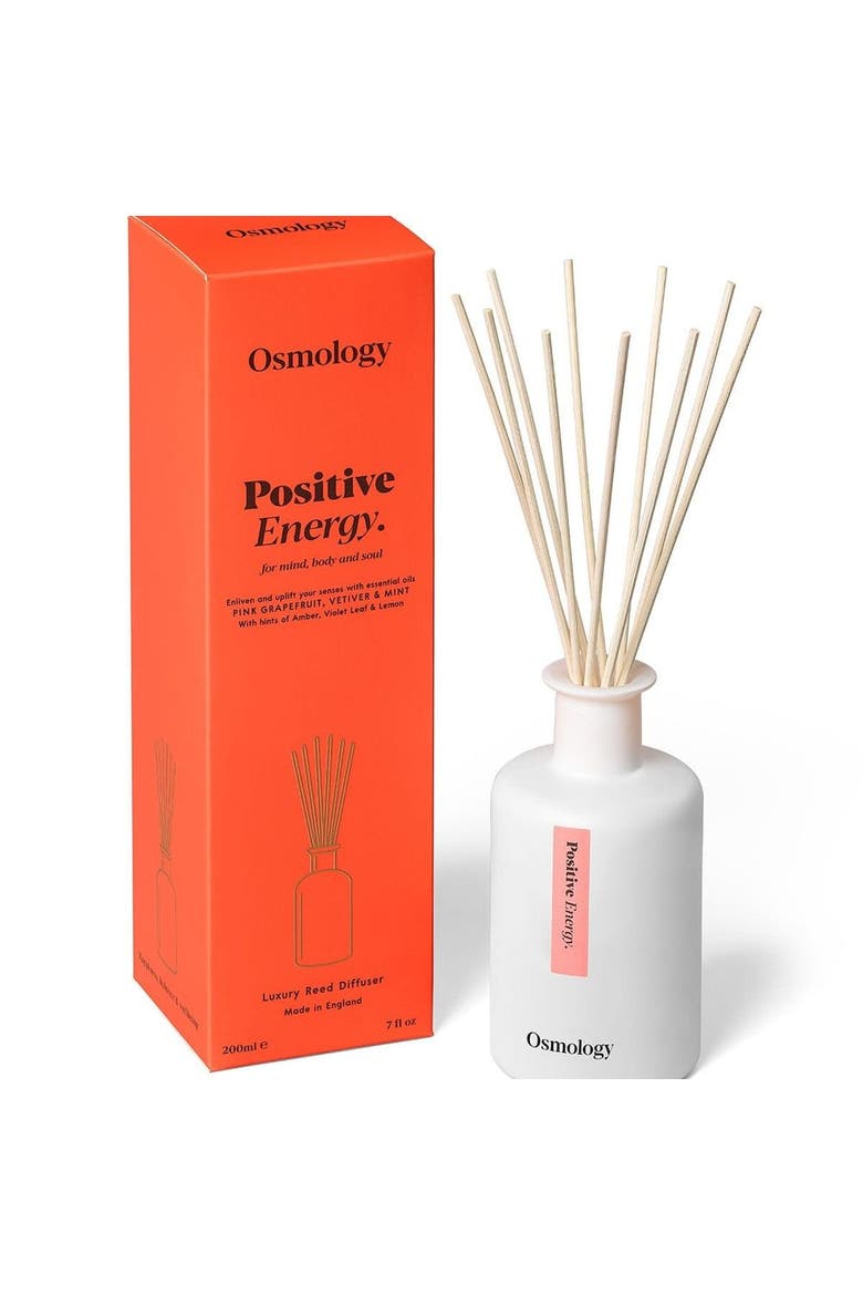 Positive Energy Reed Diffuser - Pink Grapefruit Vetiver and Mint, Main, color, white