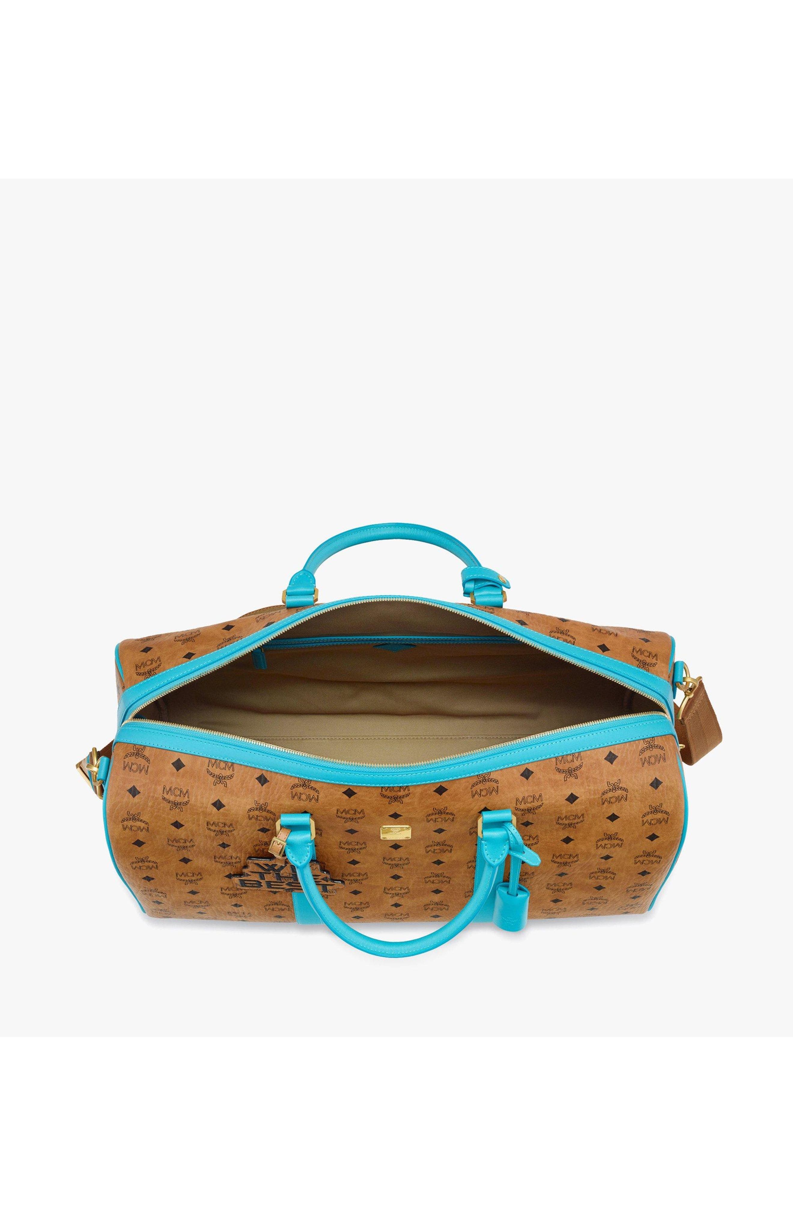 x We The Best Ottomar Weekender Bag in Visetos, Alternate, color, Cognac