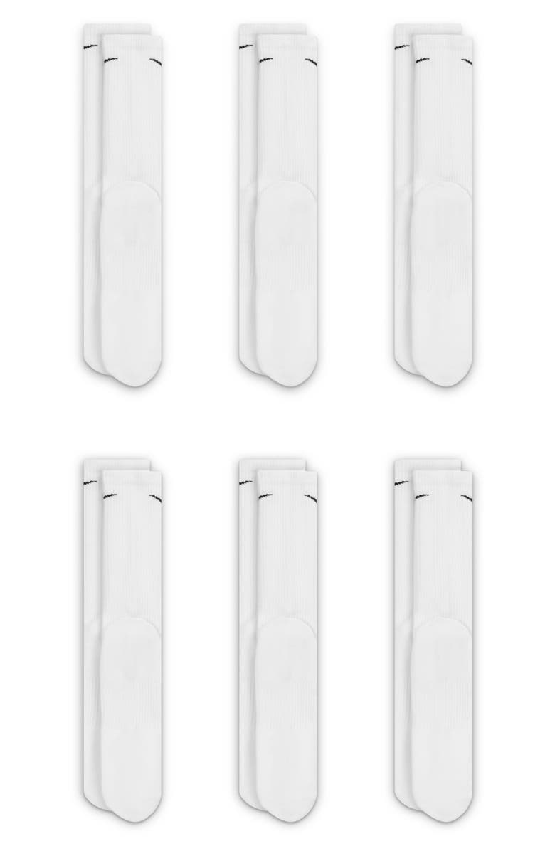 Nike Kids' 6-Pack Crew Socks, Alternate, color, White/ Black