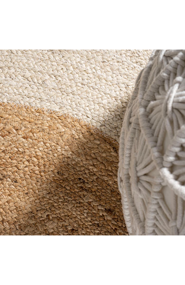 JONATHAN Y Oceana Two-Tone Boho Jute Circle Round Area Rug, Alternate, color, Cream/Natural