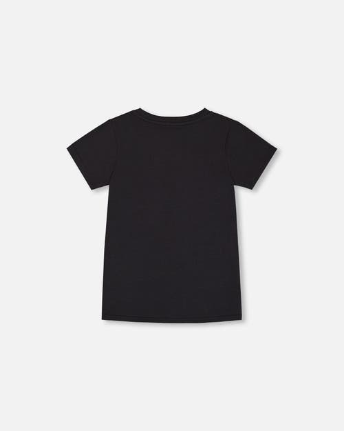 Deux Par Deux Little Boy's Organic Cotton Graphic Tee Black And Red Shoe In Black And Red Shoe