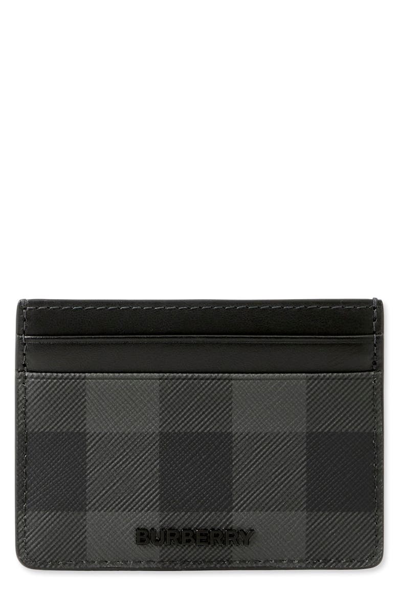 Sandon Check Card Case, Main, color, CHARCOAL