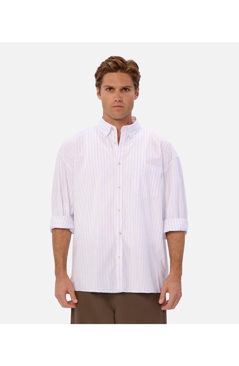 Industrie Australia The Yale Long Sleeve Shirt, Main, color, Off White Blue