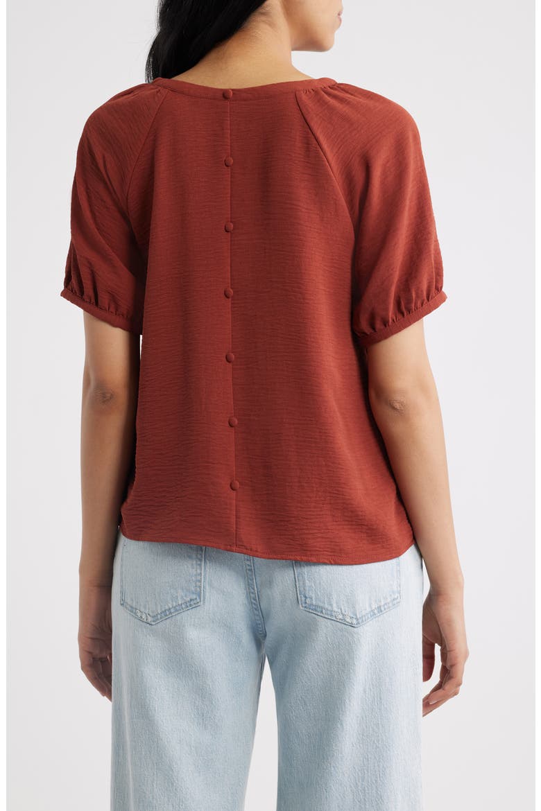 Smock Pleat Knit Top, Alternate, color, BRANDY BROWN