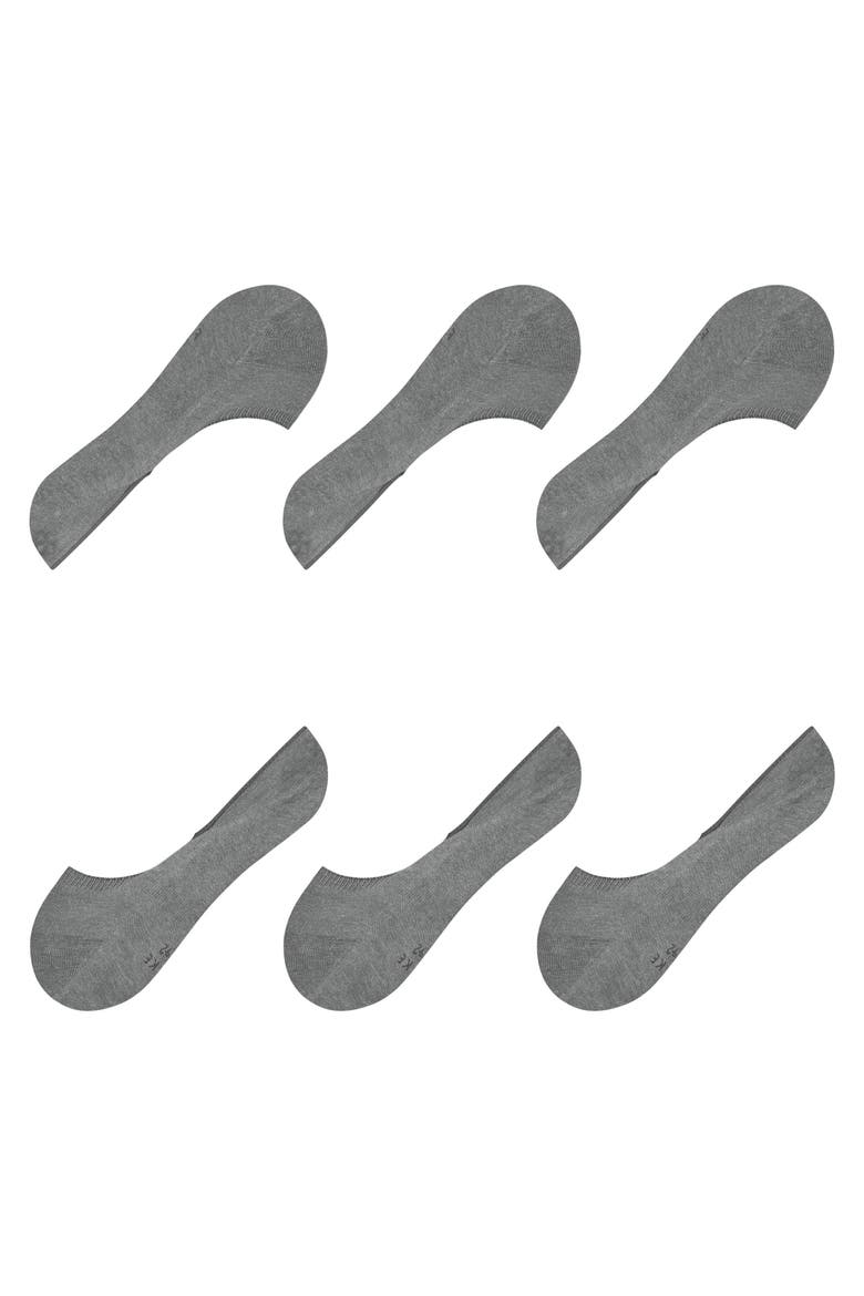 Step Cotton 3-Pack No Show Socks, Alternate, color, Light Grey Melange
