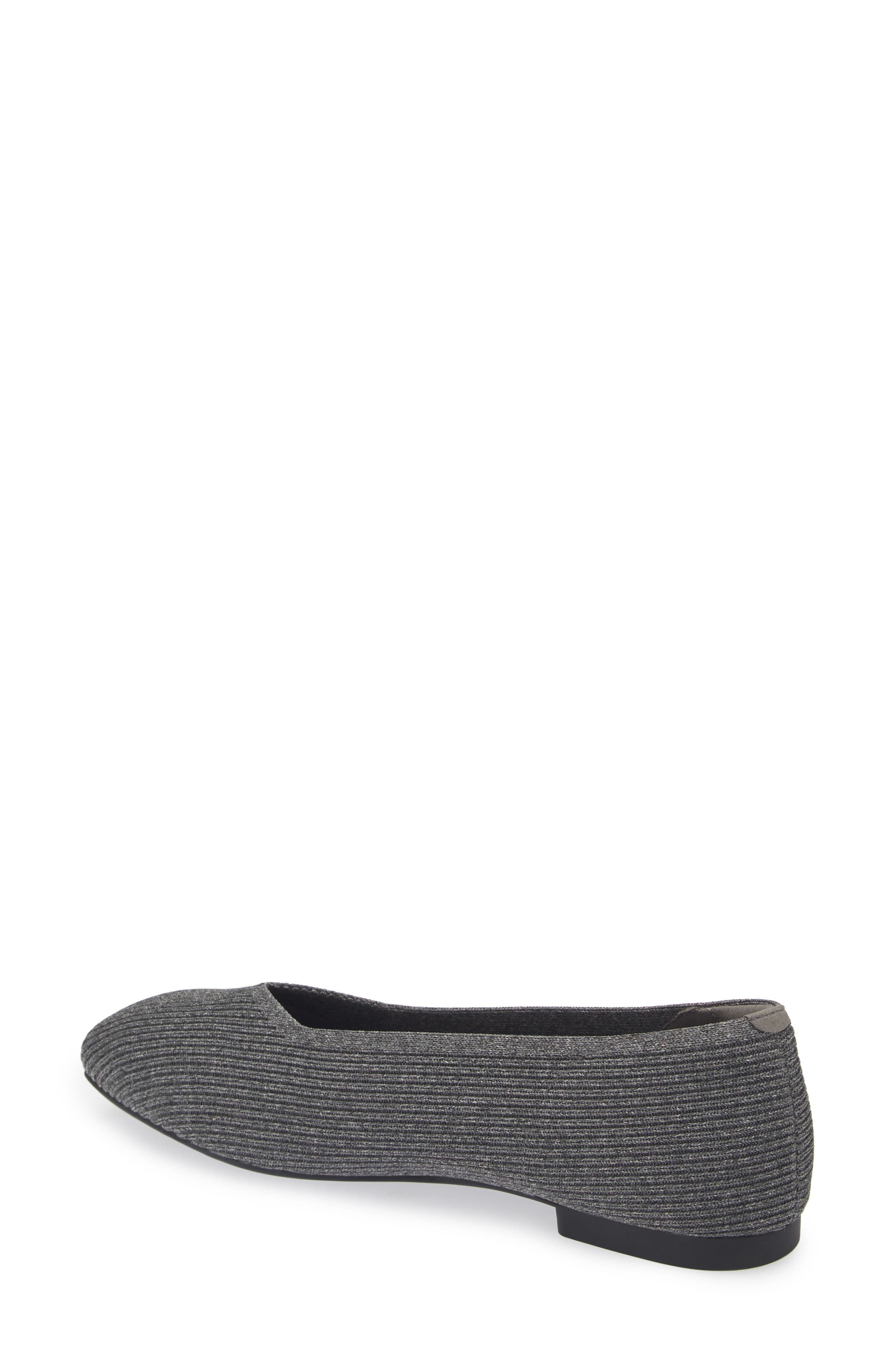 Square-Toe V-Cut Flats, Alternate, color, RICH GREY