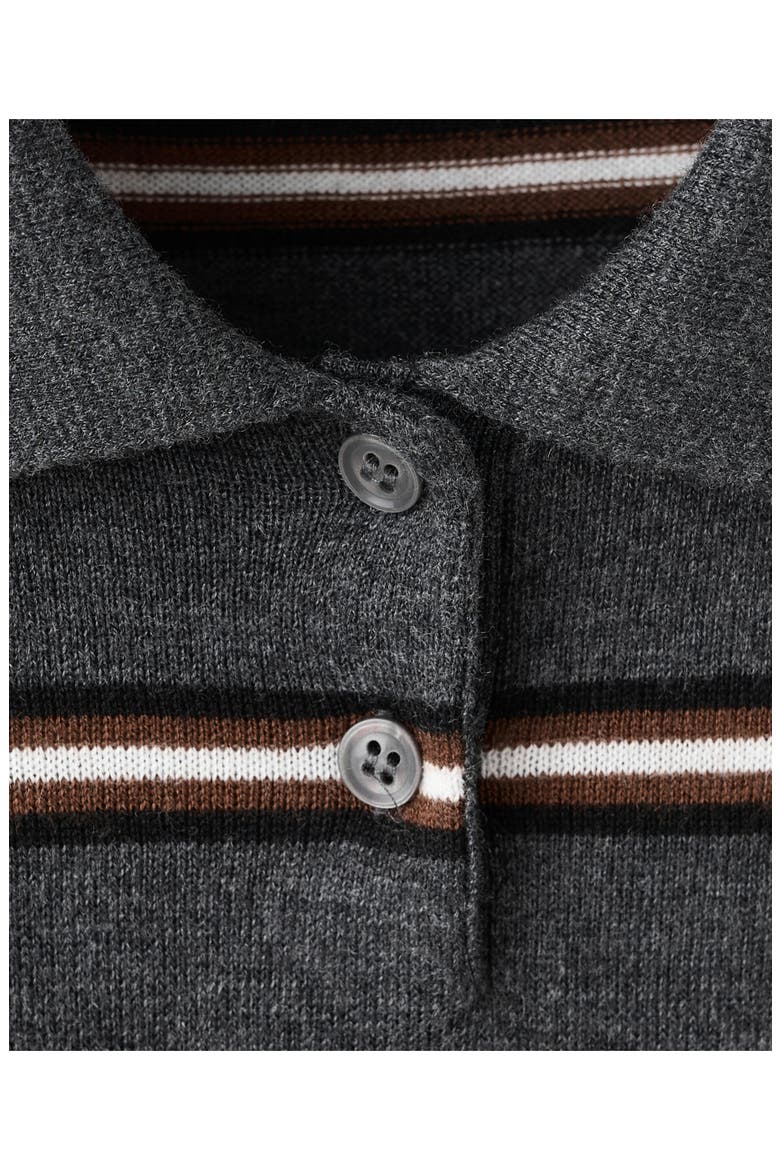 Stripe Sweater Polo, Alternate, color, MEDIUM HEATHER GREY