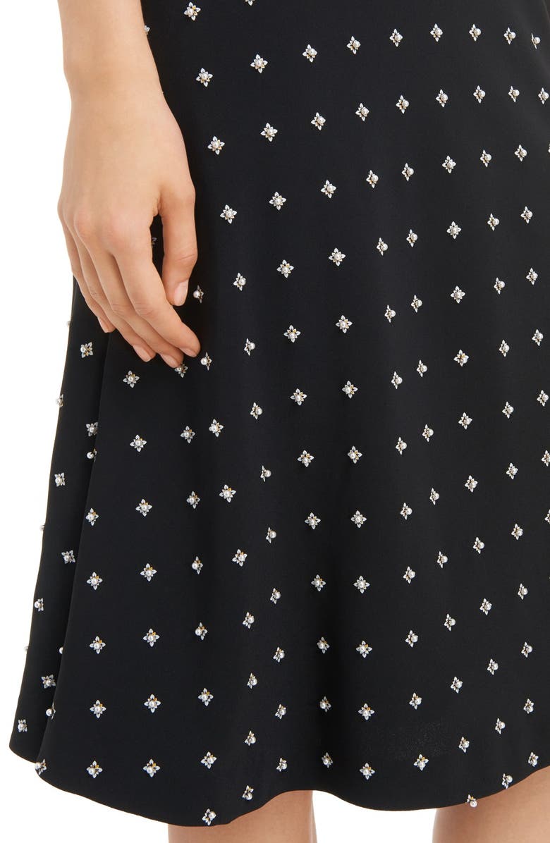 Givenchy Imitation Pearl Embellished Lily Print Dress, Alternate, color,