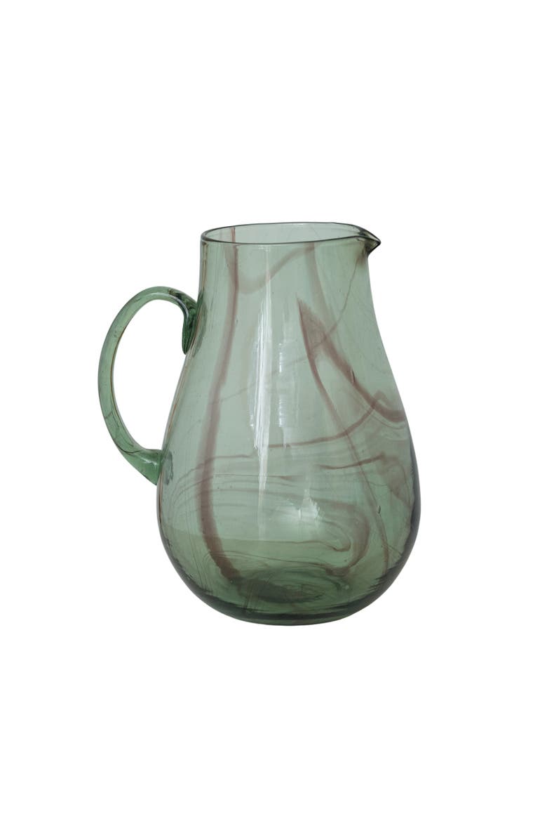 Storied Home Hand-Blown Pitcher, Main, color, Green