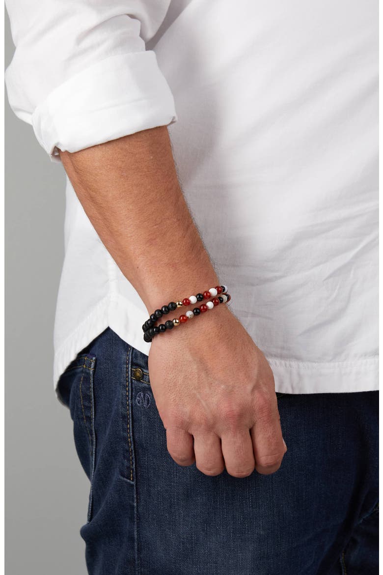 Men's N4 Body Healing Set of 2 Healer's Bracelets, Alternate, color, BLACK