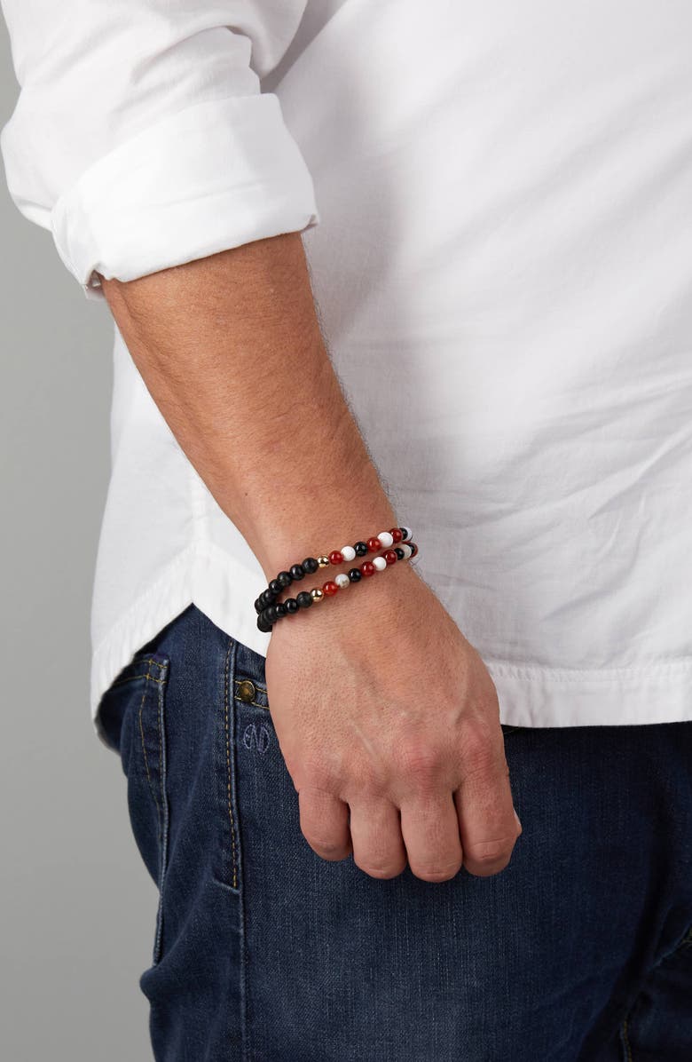 The Healer’s Collection Men's N4 Body Healing Set of 2 Healer's Bracelets, Alternate, color, Black