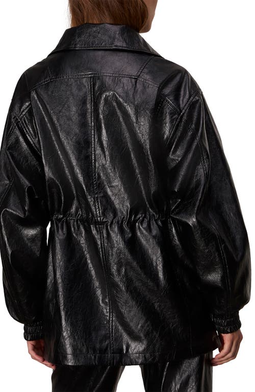 Rag & Bone Monica Faux Leather Foil Jacket Black In Black