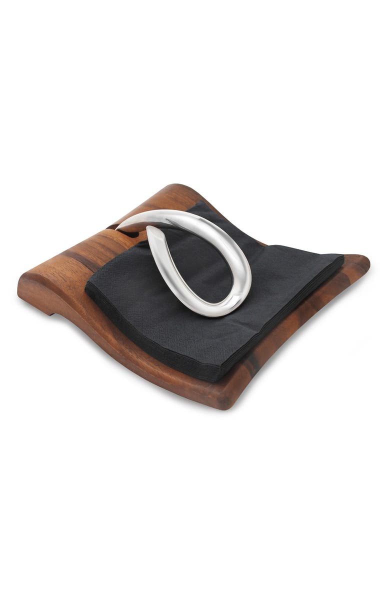 Nambé 'Breeze' Napkin Holder, Alternate, color, Silver