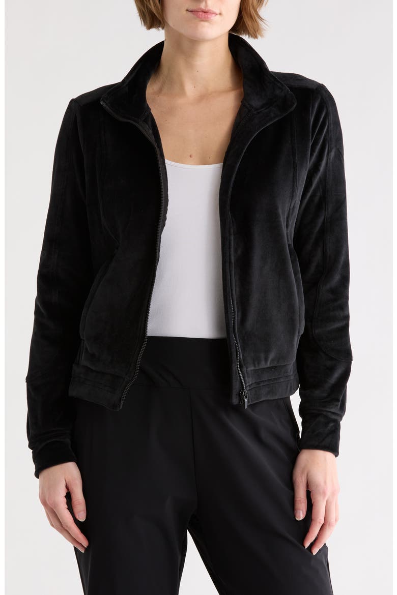 Uptown Double Butter Zip Jacket, Main, color, BLACK