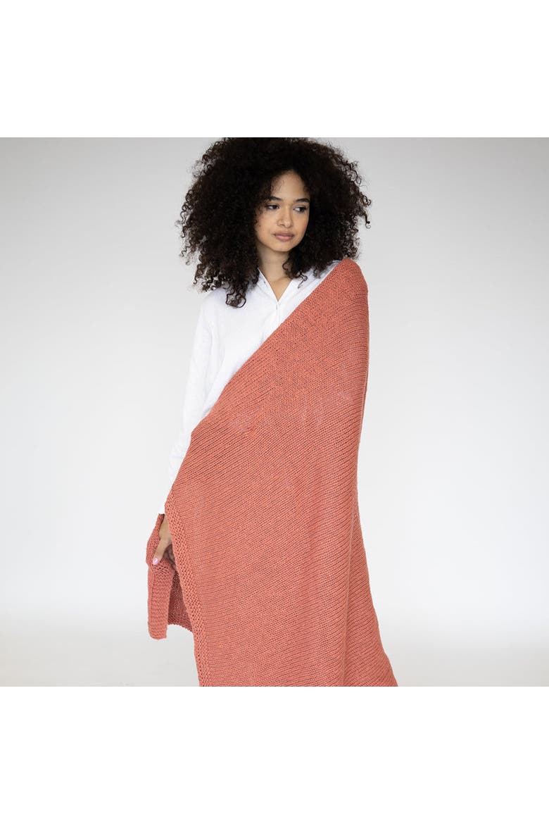 Zrestha Organic Cotton Throw Blanket, Alternate, color, Roseate