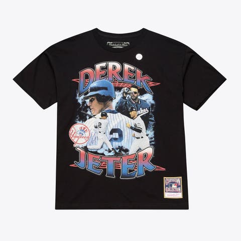 Men's Mitchell & Ness Derek Jeter Black New York Yankees Legendary Collage Player T-Shirt