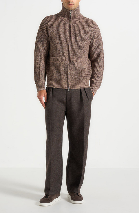 Jamie Unisex Speckled Wool Zip Through Jacket