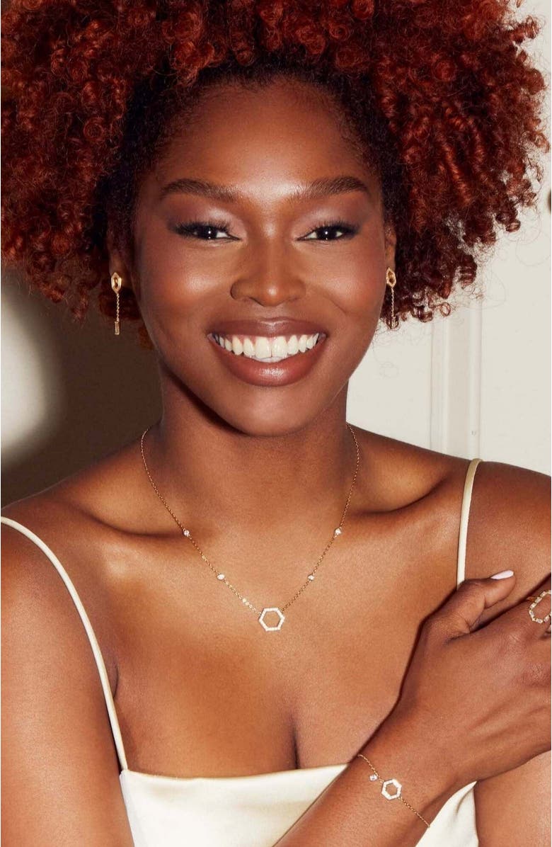 Ora Ana The Natalie Necklace, Alternate, color, Gold/White  Cz