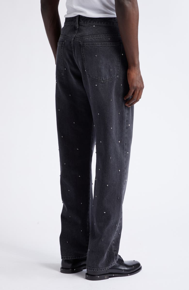 Valentino Garavani Rockstud Nonstretch Denim Jeans, Alternate, color, 