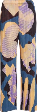 Pleats Please Issey Miyake Meteorite Print Pleated Crop Pants