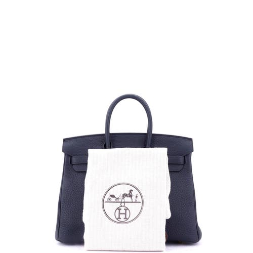 Pre-owned Hermes Hermes Birkin Handbag Blue Togo With Gold Hardware 25 In Blue