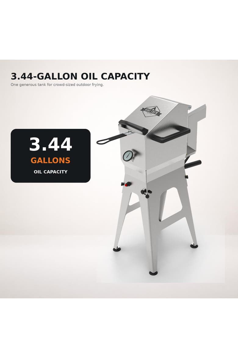 Propane Deep Fryer, Single Basket 57,000 BTU Outdoor Fryer, 3.44-Gal Oil Capacity, Alternate, color, Stainless Steel