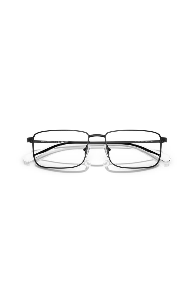 Armani Exchange 56mm Rectangle optical glasses, Alternate, color, Black