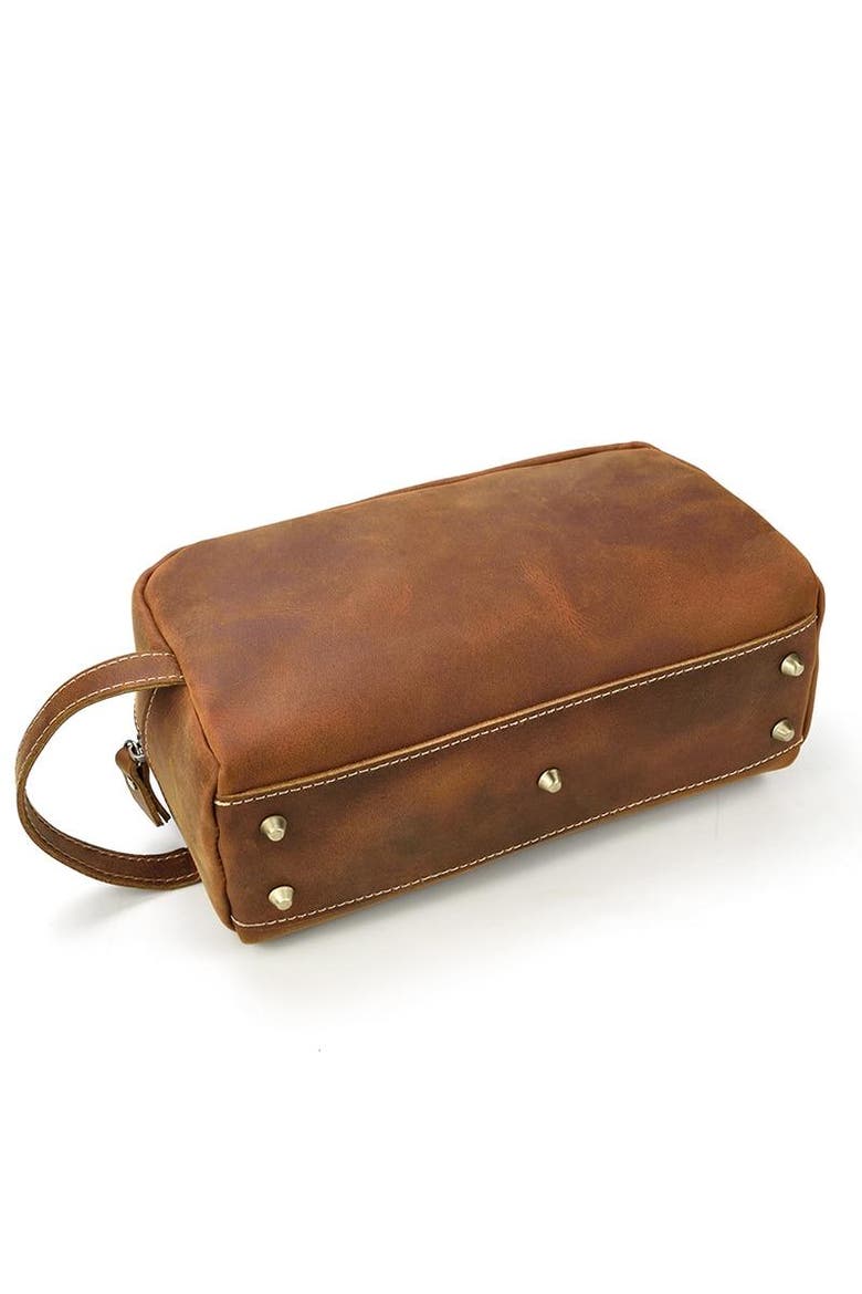 The Wanderer Toiletry Bag | Genuine Leather Toiletry Bag, Alternate, color, Dark Brown