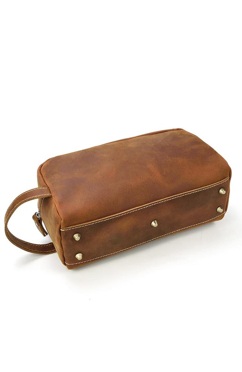 STEEL HORSE LEATHER The Wanderer Toiletry Bag | Genuine Leather Toiletry Bag, Alternate, color, Brown