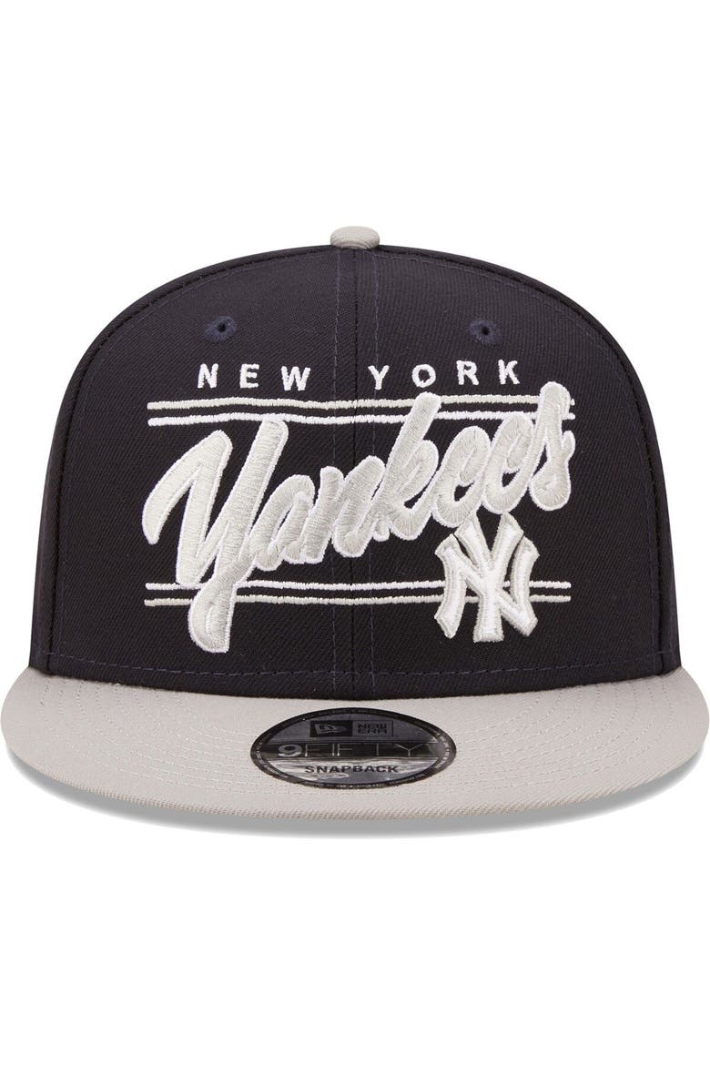 Men's New Era Navy/Gray New York Yankees Team Script 9FIFTY Adjustable Snapback Hat, Alternate, color, Navy