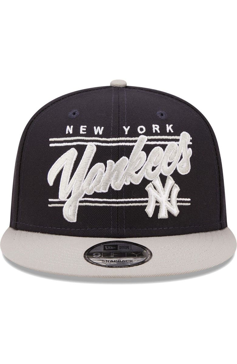 New Era Men's New Era Navy/Gray New York Yankees Team Script 9FIFTY Adjustable Snapback Hat, Alternate, color, Navy