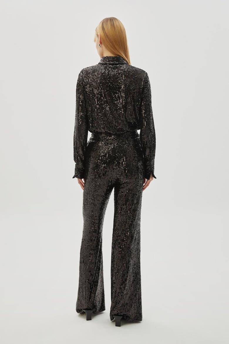Arvid Pants  Sequin Embellished Lined Wide Leg Pants, Alternate, color, BLACK